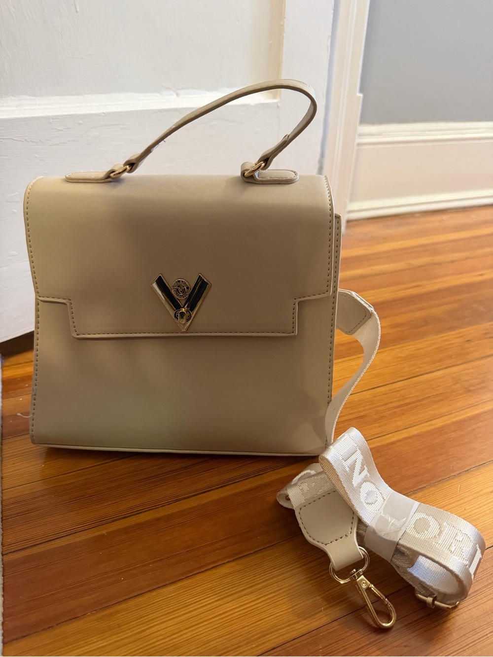 Valentino Orlandi Beige Top-Handle Crossbody Bag